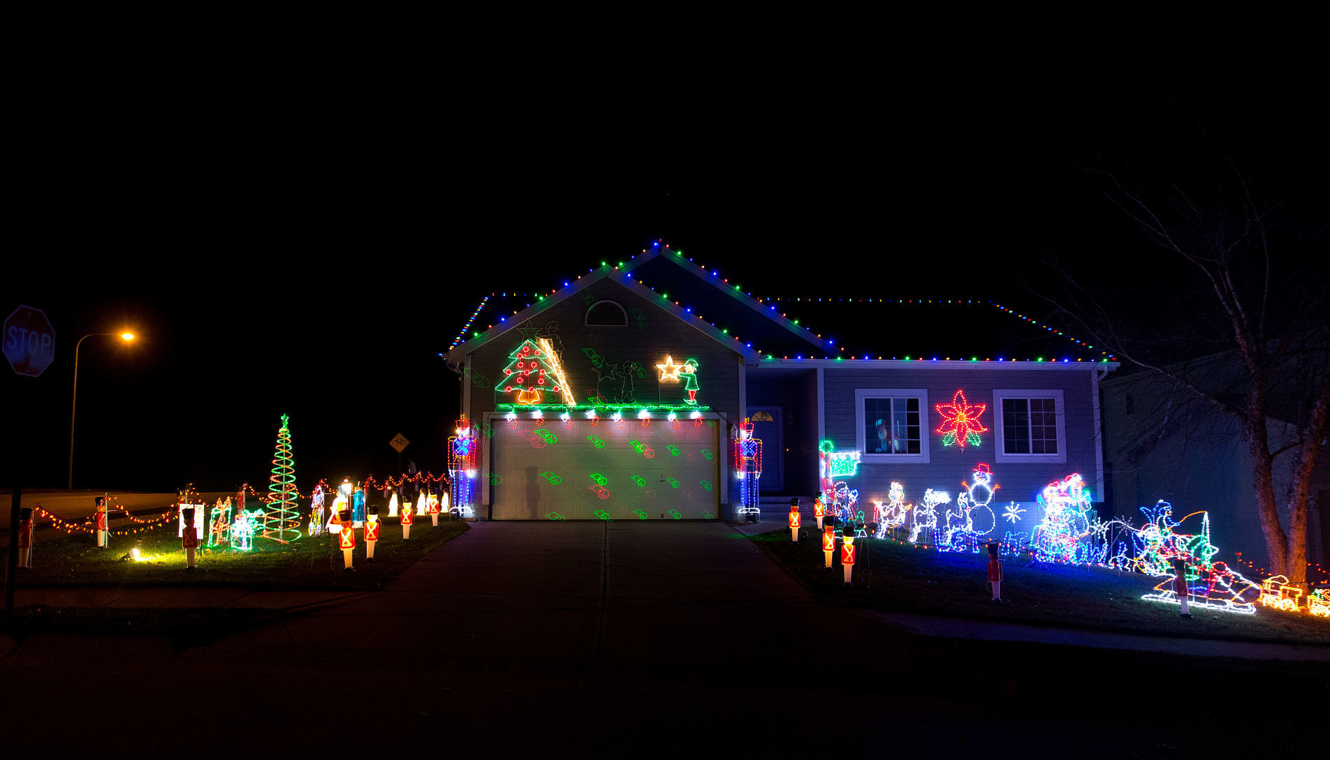 Christmas lights are on display at 15055 Meredith Ave.